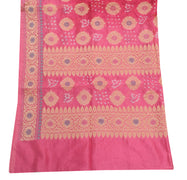 Sushila Vintage Pink Dupatta Blend Cotton Bandhani Printed & Woven Long Stole