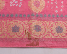 Sushila Vintage Pink Dupatta Blend Cotton Bandhani Printed & Woven Long Stole