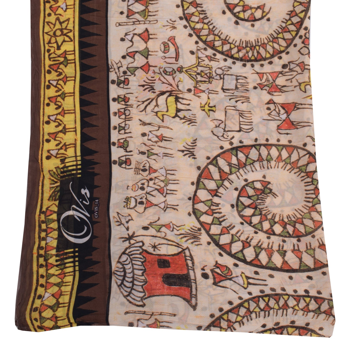 Sushila Vintage Indian Cream Dupatta Pure Georgette Silk Printed Long Stole