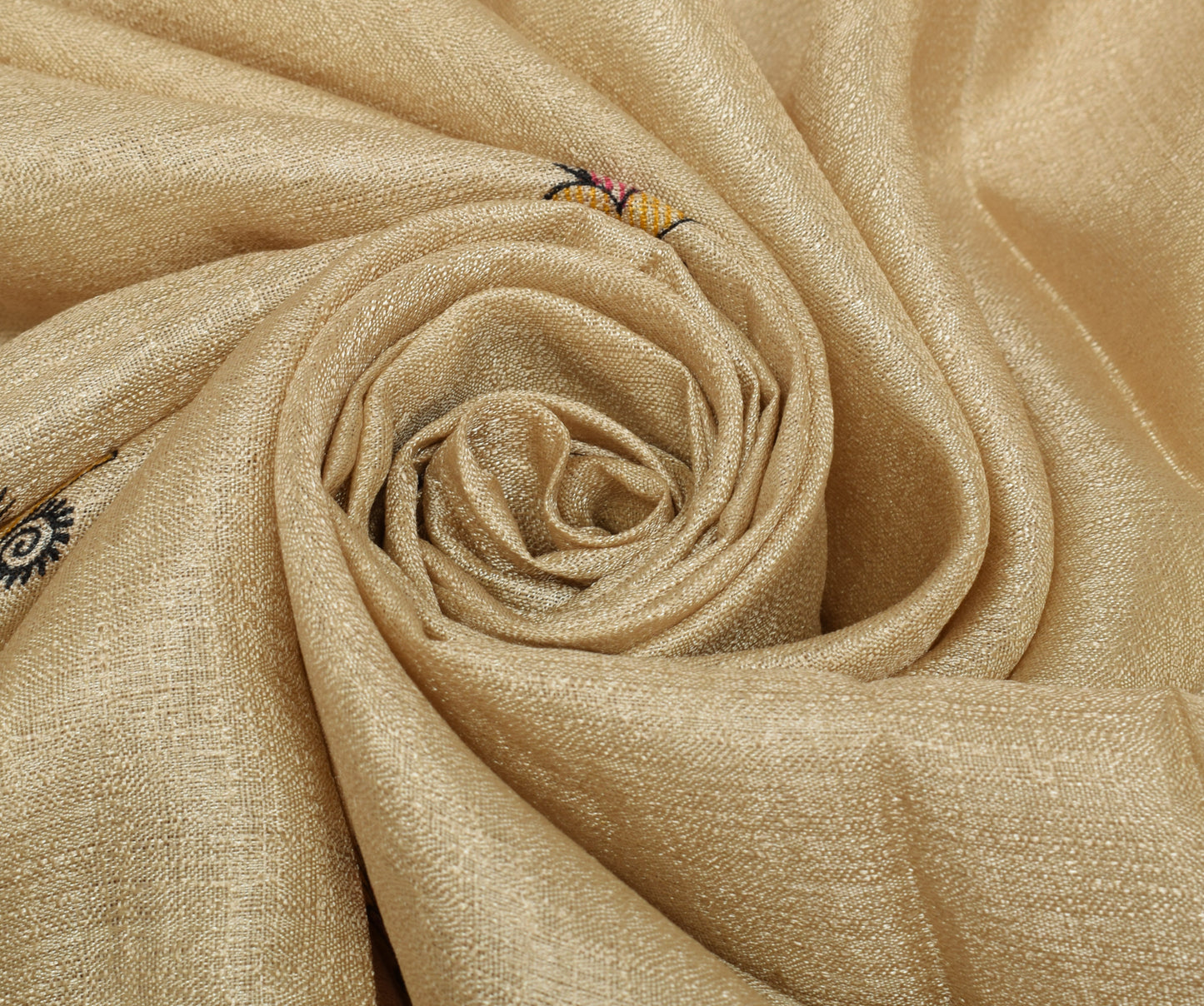 Sushila Vintage Light Brown Dupatta Blend Silk Madhubani Printed Long Stole Veil