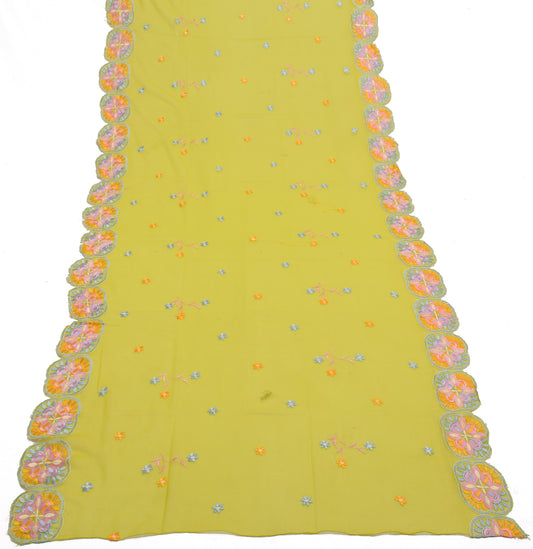 Sushila Vintage Green Dupatta Blend Georgette Silk Embroidered Long Stole Veil