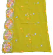 Sushila Vintage Green Dupatta Blend Georgette Silk Embroidered Long Stole Veil