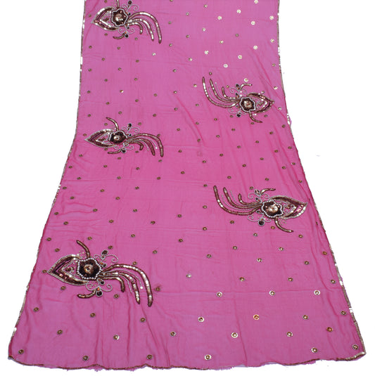 Sushila Vintage Indian Dupatta Blend Georgette Silk Embroidered Long Stole