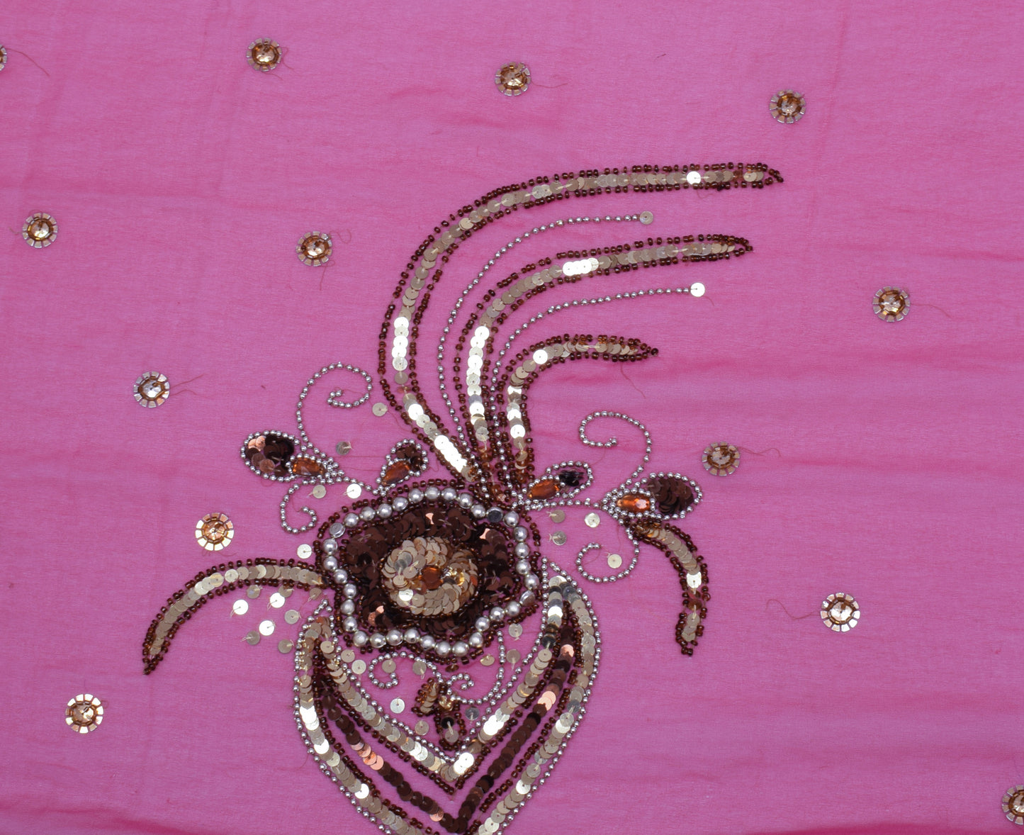Sushila Vintage Indian Dupatta Blend Georgette Silk Embroidered Long Stole