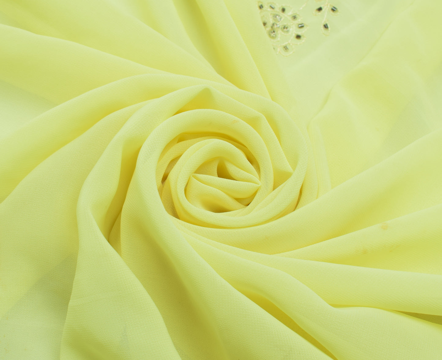 Sushila Vintage Lemon Dupatta Blend Georgette Silk Hand Beaded Long Stole Veil