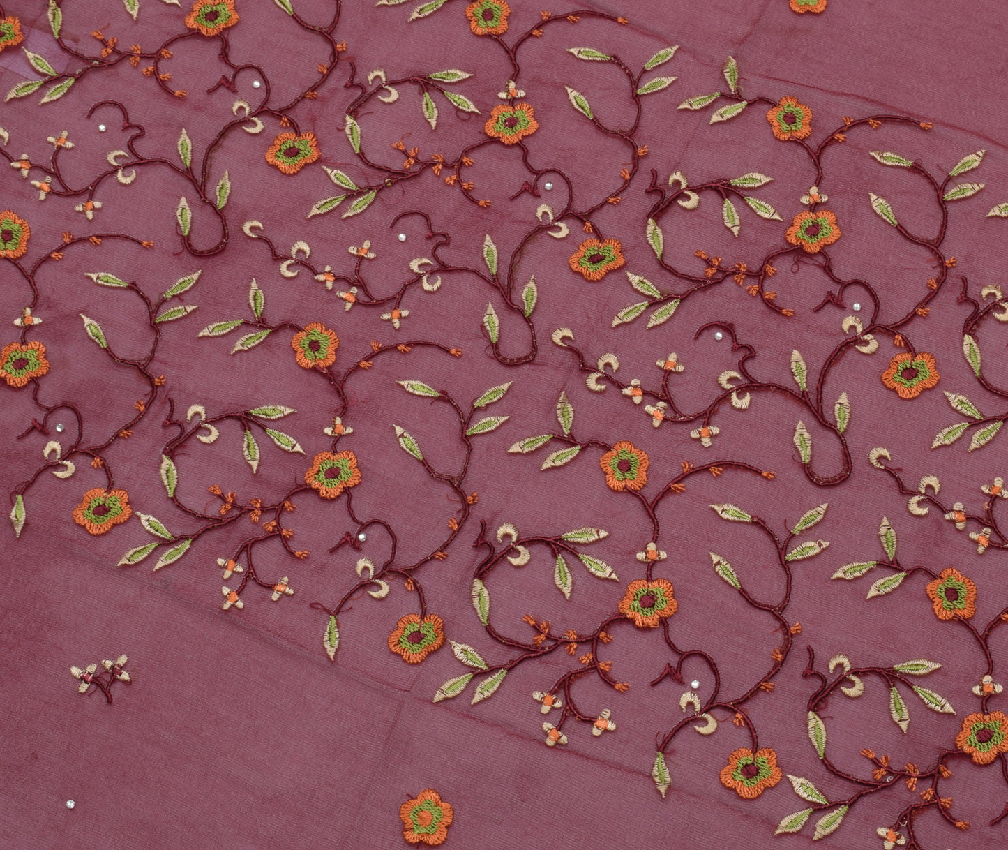 Sushila Vintage Maroon Dupatta Pure Georgette Silk Embroidered Long Stole Hijab