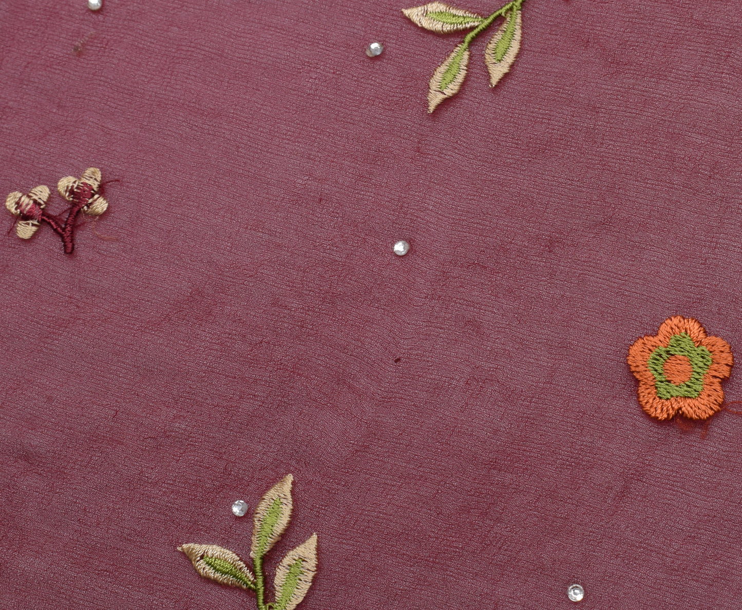 Sushila Vintage Maroon Dupatta Pure Georgette Silk Embroidered Long Stole Hijab
