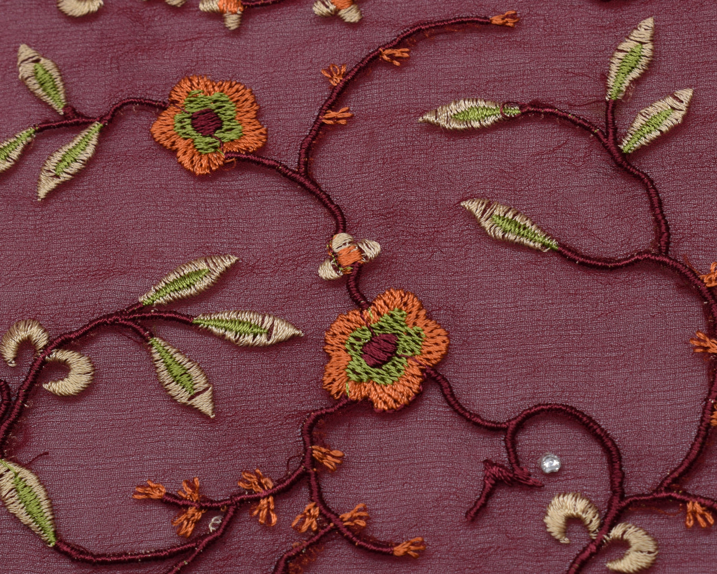 Sushila Vintage Maroon Dupatta Pure Georgette Silk Embroidered Long Stole Hijab