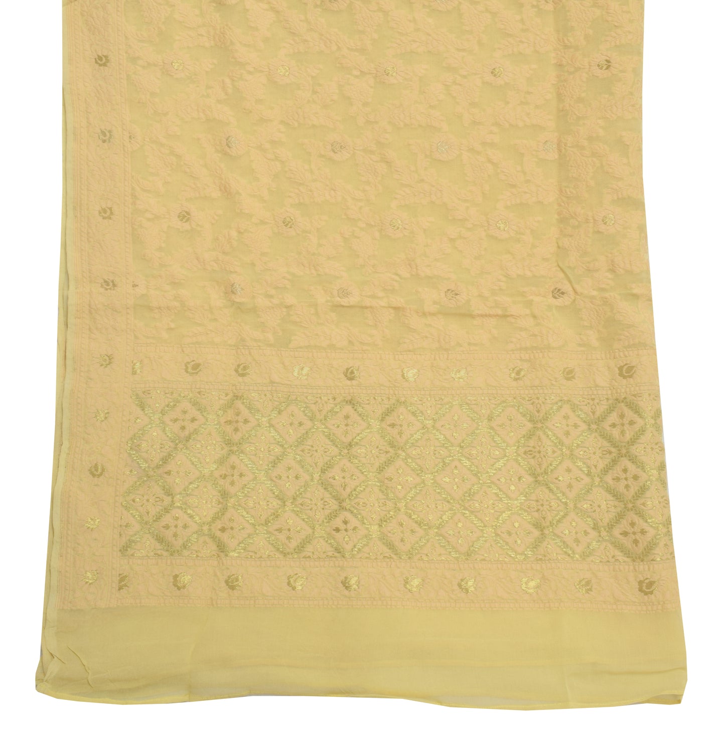 Sushila Vintage Green Dupatta Pure Georgette Silk All Over Woven Long Stole