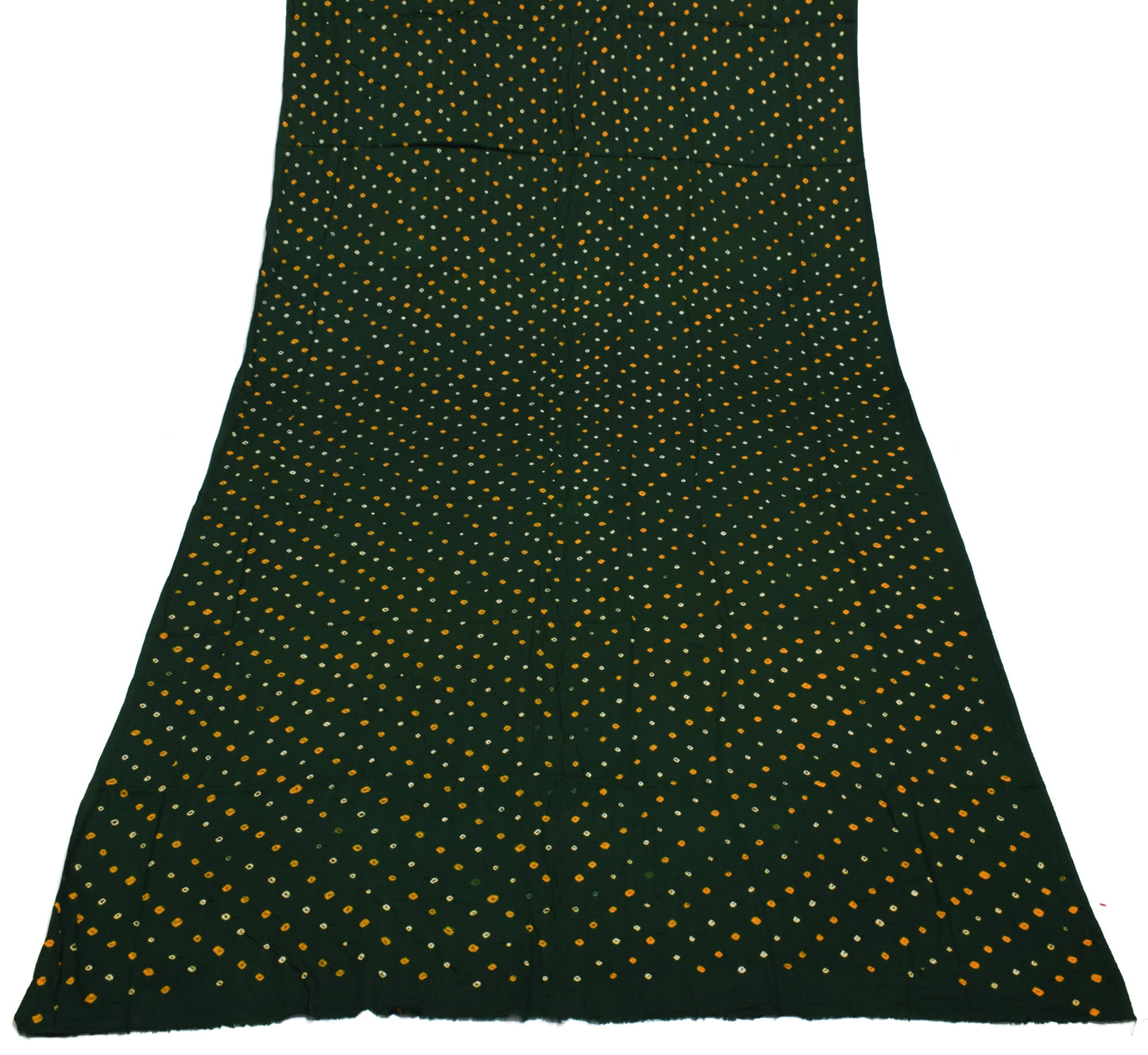 Sushila Vintage Dark Green Dupatta Pure Cotton Bandhani Printed Long Stole Veil