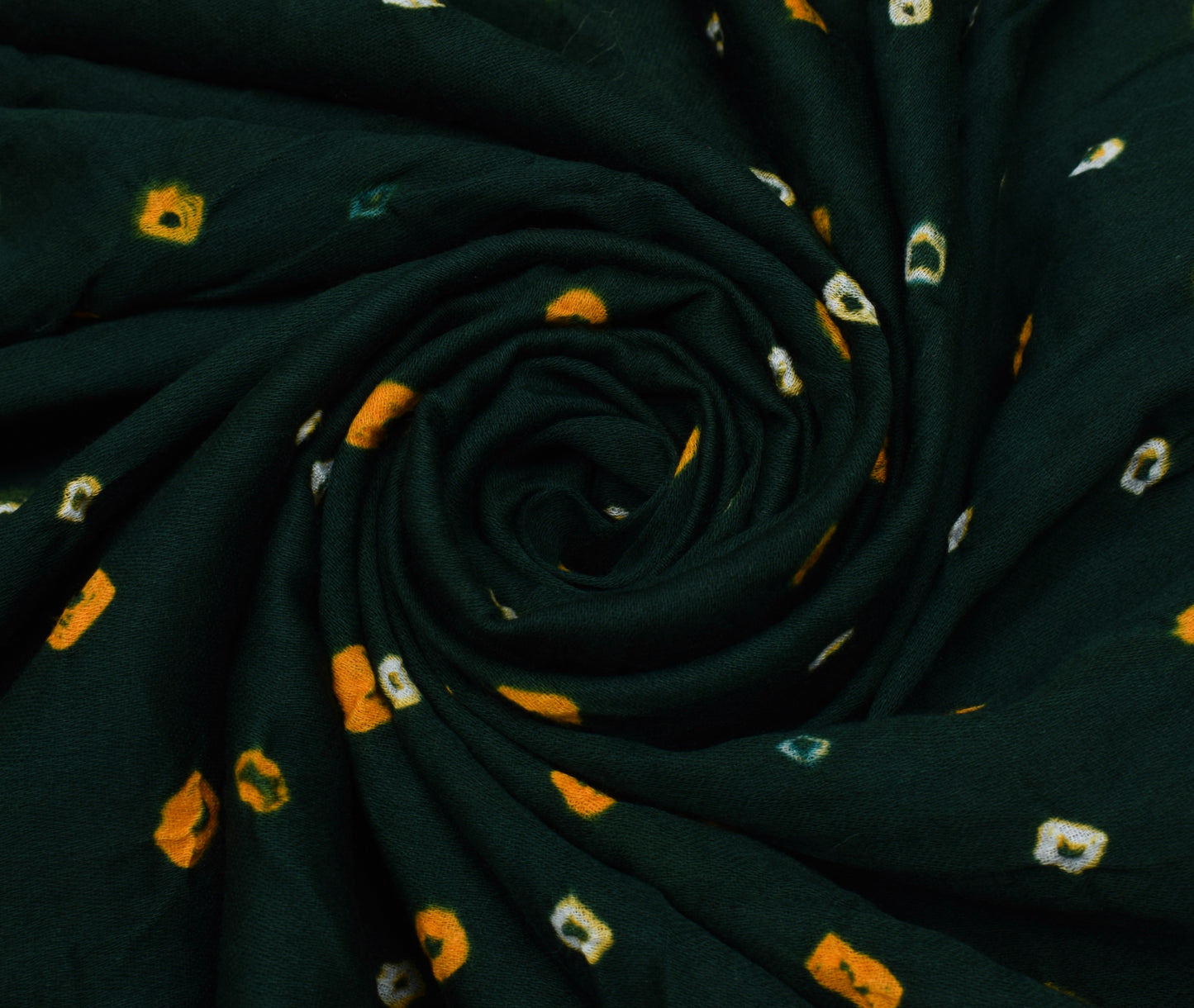 Sushila Vintage Dark Green Dupatta Pure Cotton Bandhani Printed Long Stole Veil