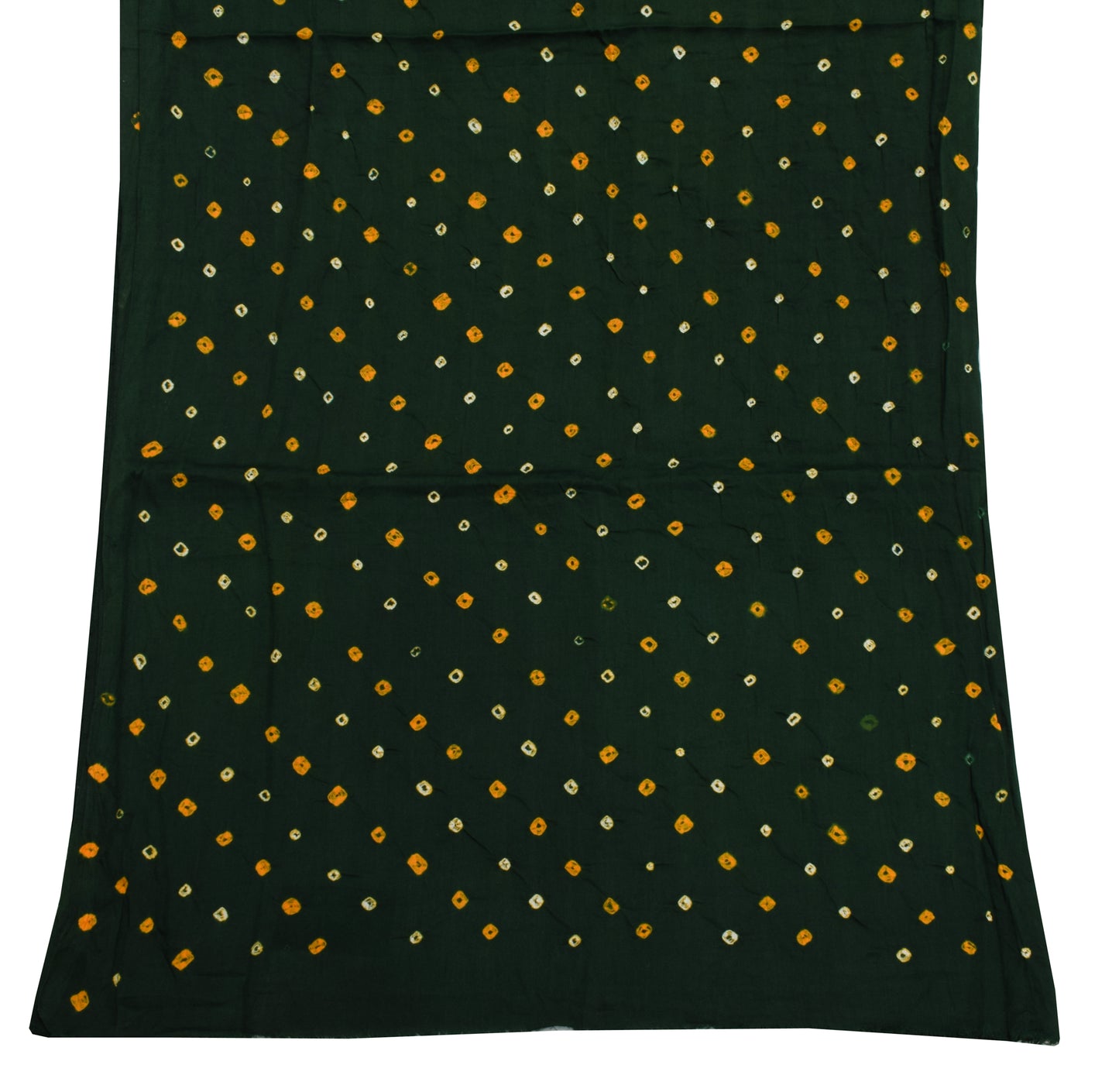 Sushila Vintage Dark Green Dupatta Pure Cotton Bandhani Printed Long Stole Veil