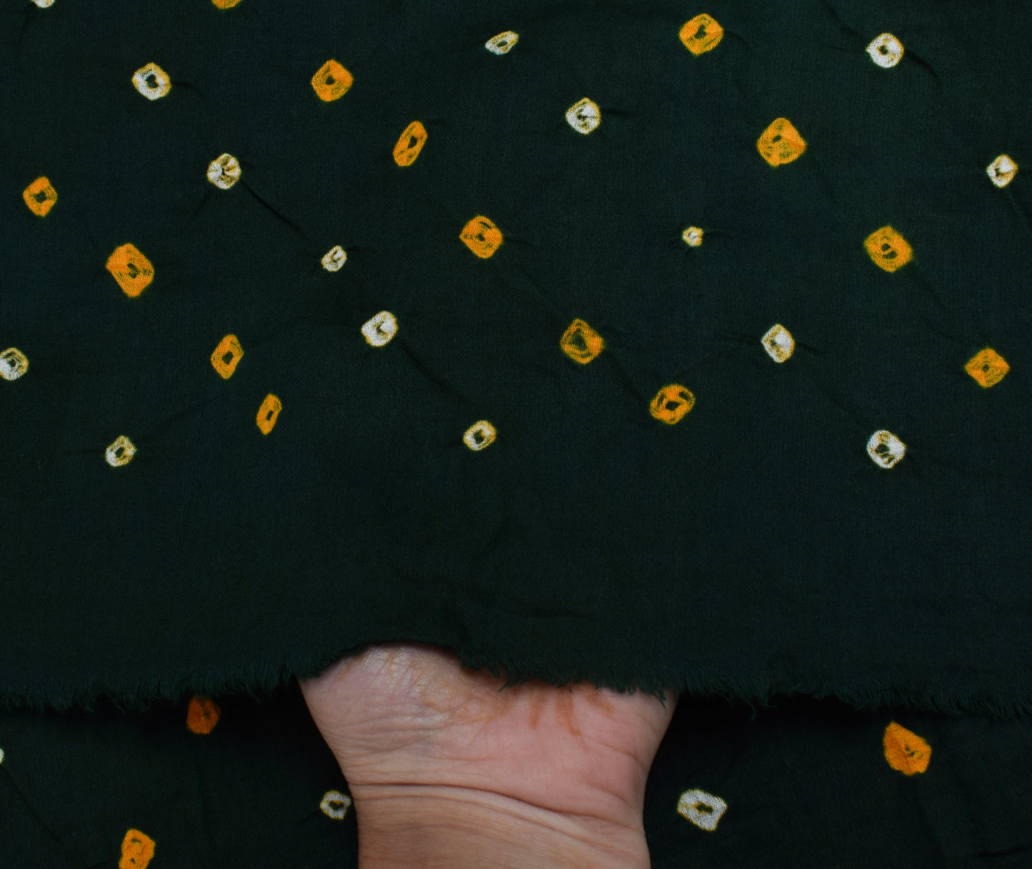 Sushila Vintage Dark Green Dupatta Pure Cotton Bandhani Printed Long Stole Veil