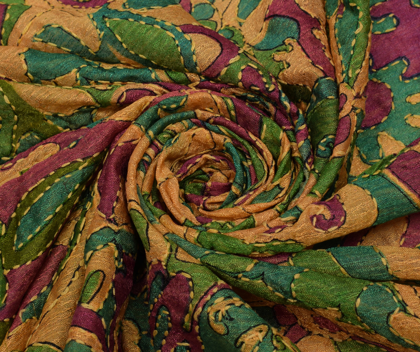 Sushila Vintage Indian Beige Dupatta Blend Silk Printed Long Stole Scarves Veil