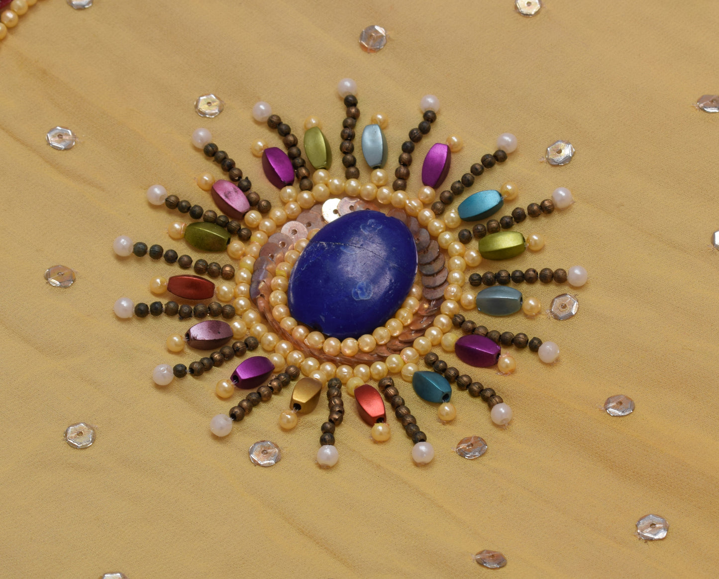 Sushila Vintage Indian Dupatta Blend Georgette Silk Embroidered Long Stole Veil