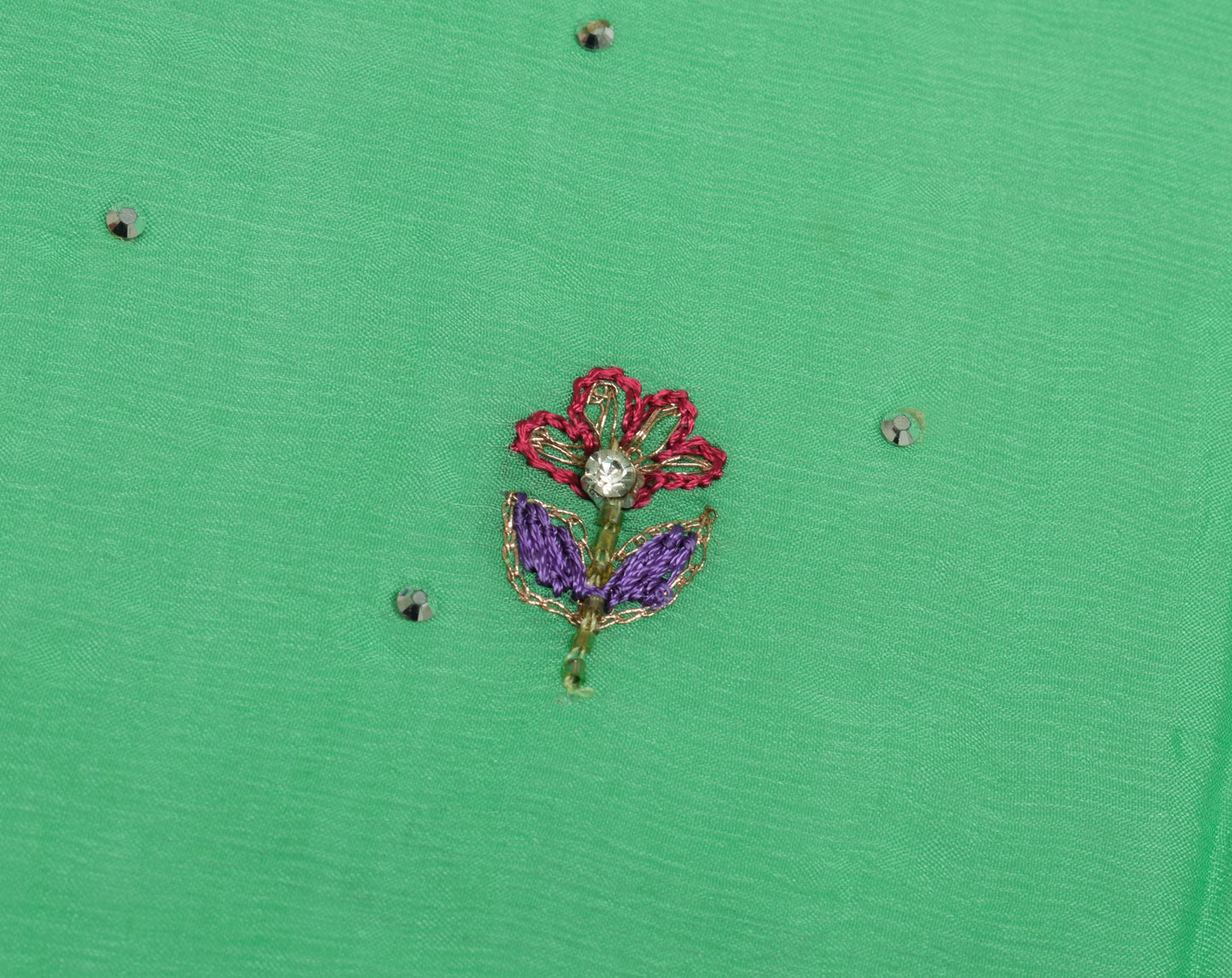 Sushila Vintage Pista Green Dupatta Pure Chiffon Silk Embroidered Long Stole