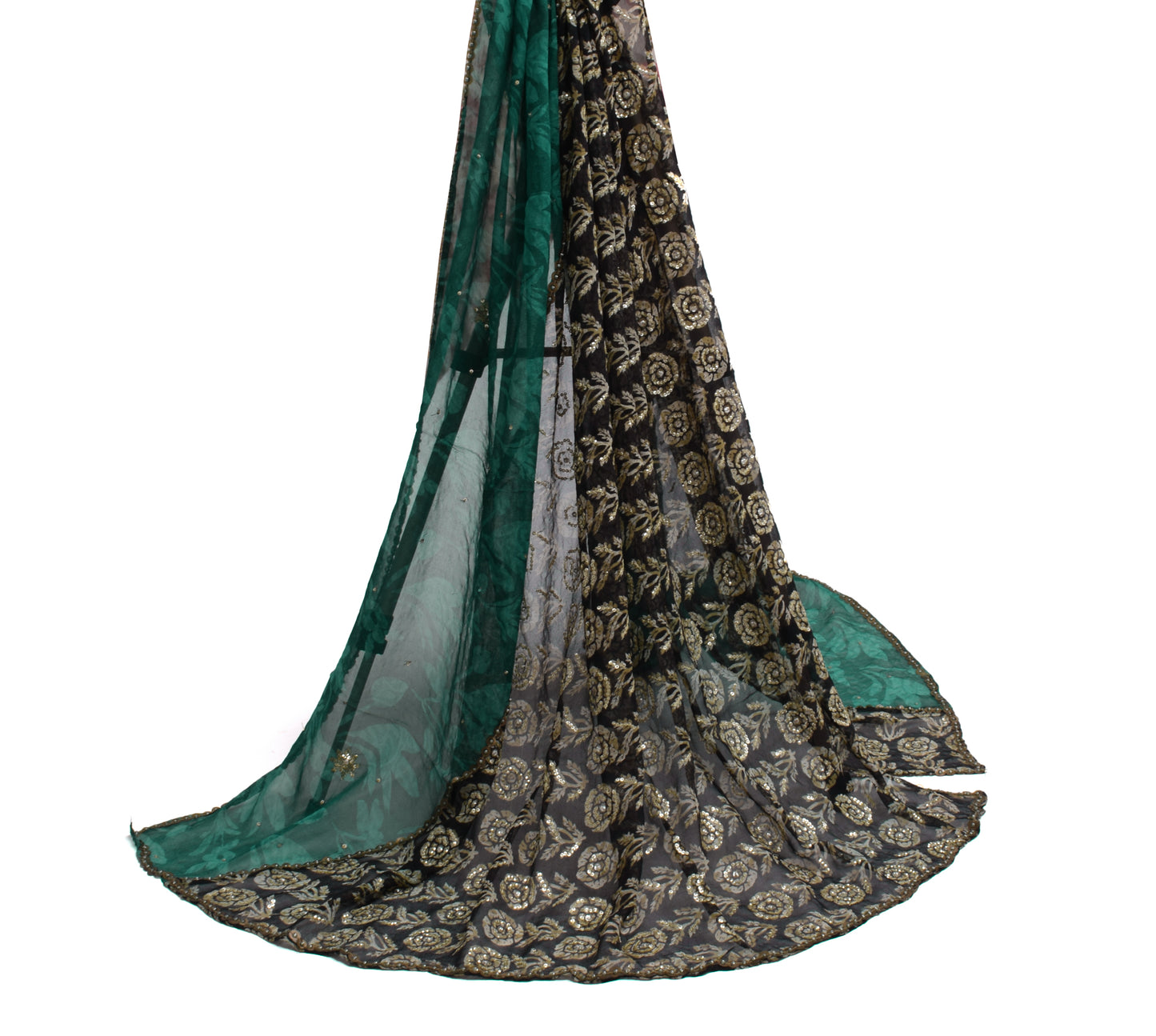 Sushila Vintage Indian Dupatta Pure Georgette Silk Printed Long Stole Scarves