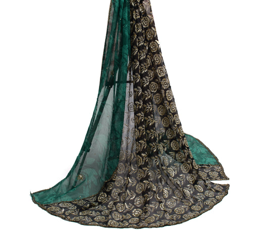 Sushila Vintage Indian Dupatta Pure Georgette Silk Printed Long Stole Scarves