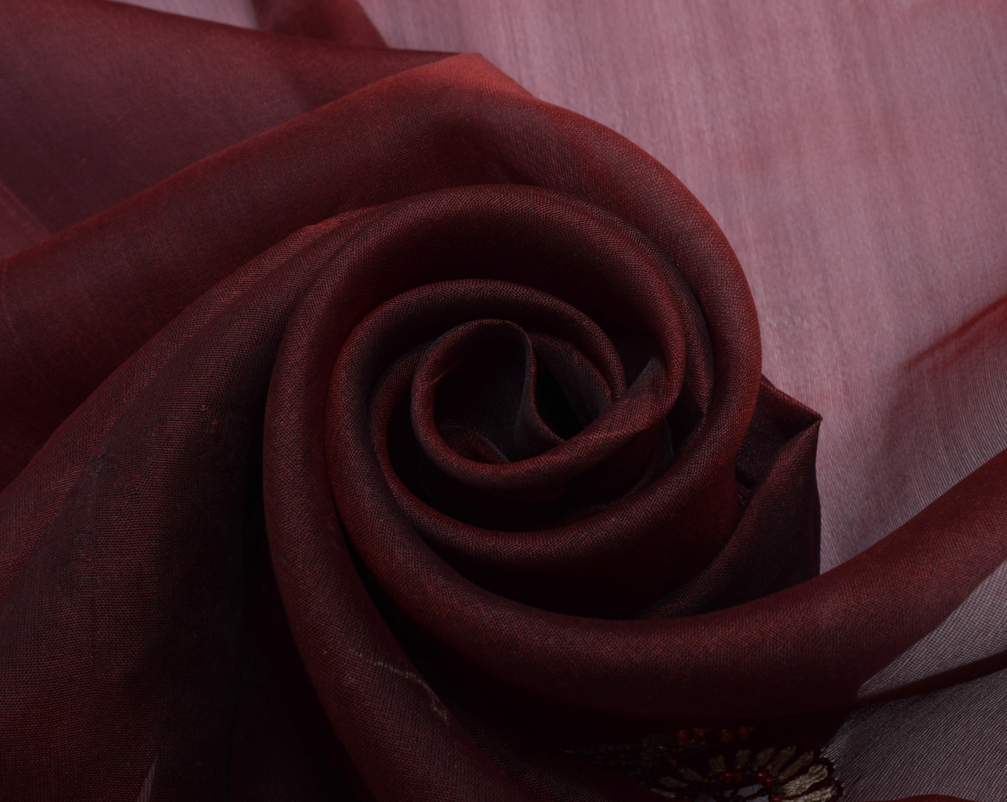 Sushila Vintage Maroon Dupatta 100% Pure Silk Hand Beaded Long Stole Scarves