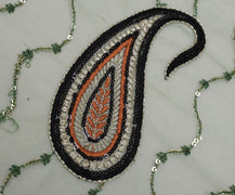 Sushila Vintage Indian Dupatta Net Mesh Embroidered Long Stole Scarves Veil