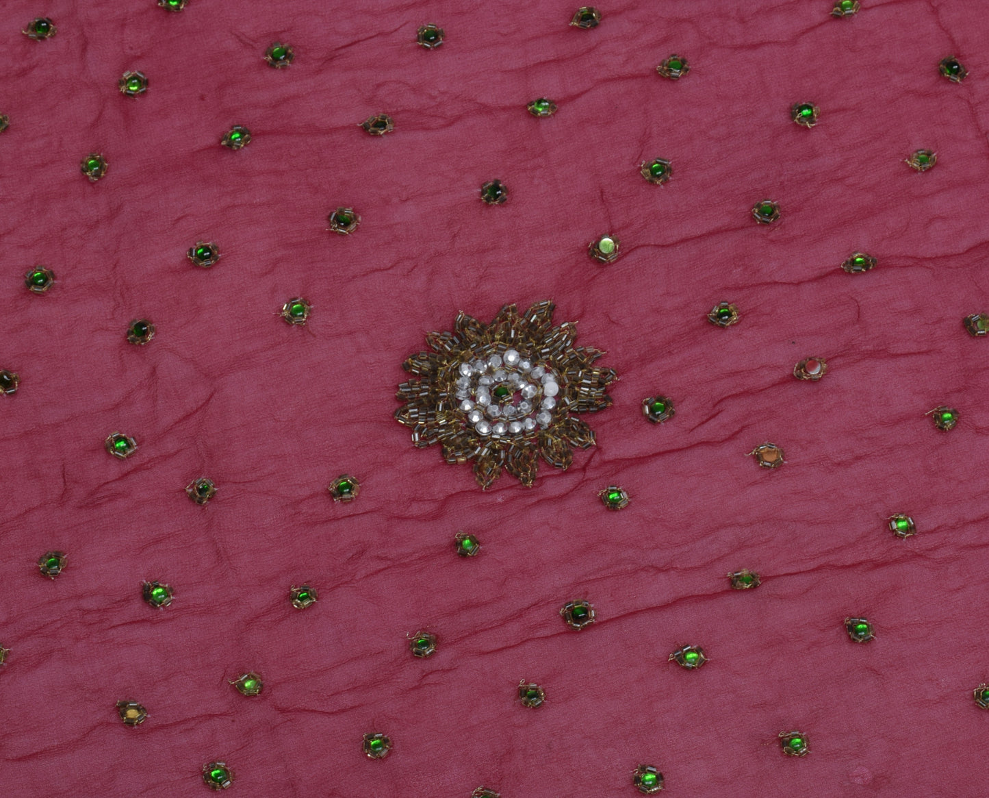 Sushila Vintage Indian Dupatta Pure Georgette Silk Embroidered Long Stole Veil