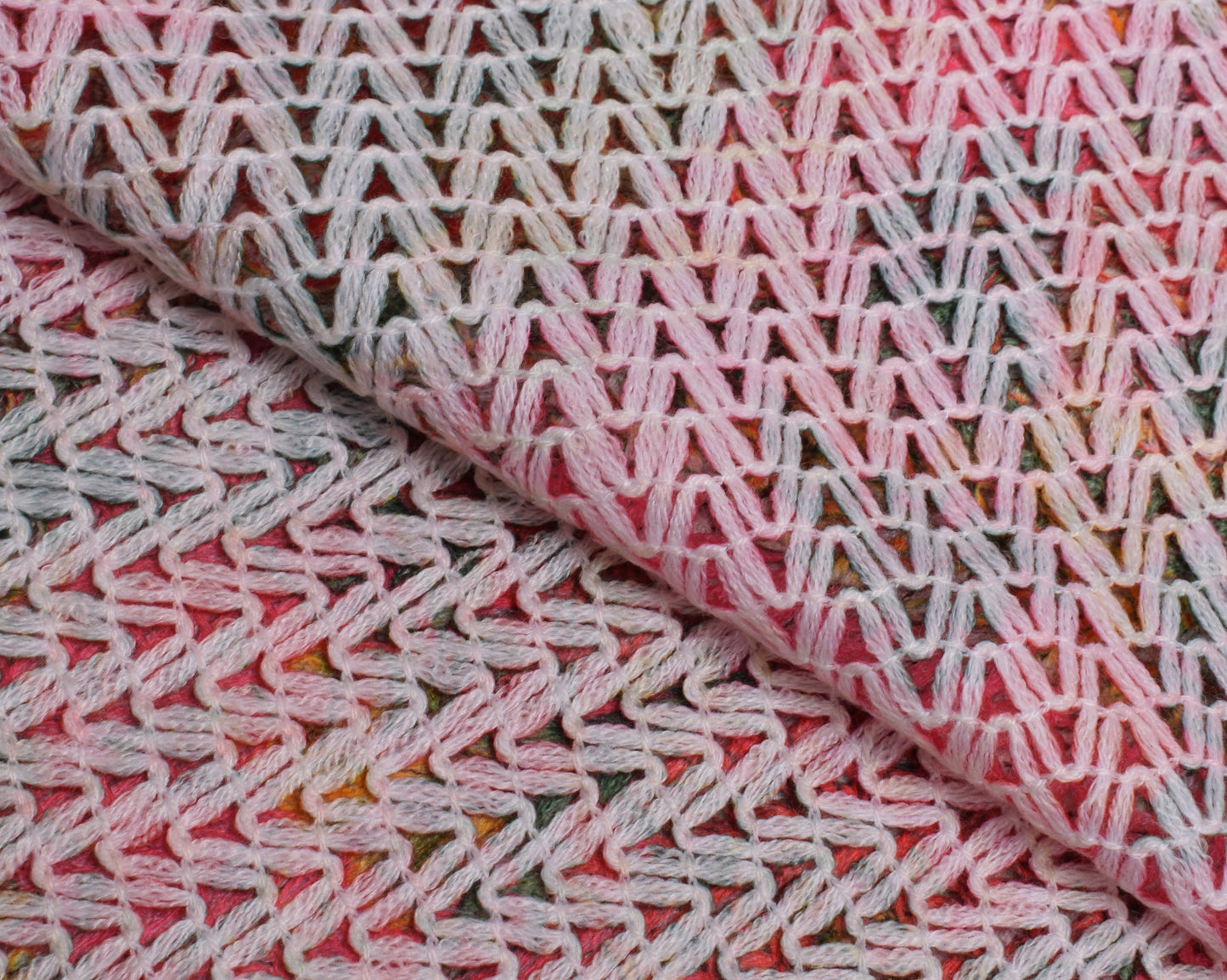 Sushila Vintage Pink Indian Dupatta Blend Woolen Floral Long Stole Veil Scarves