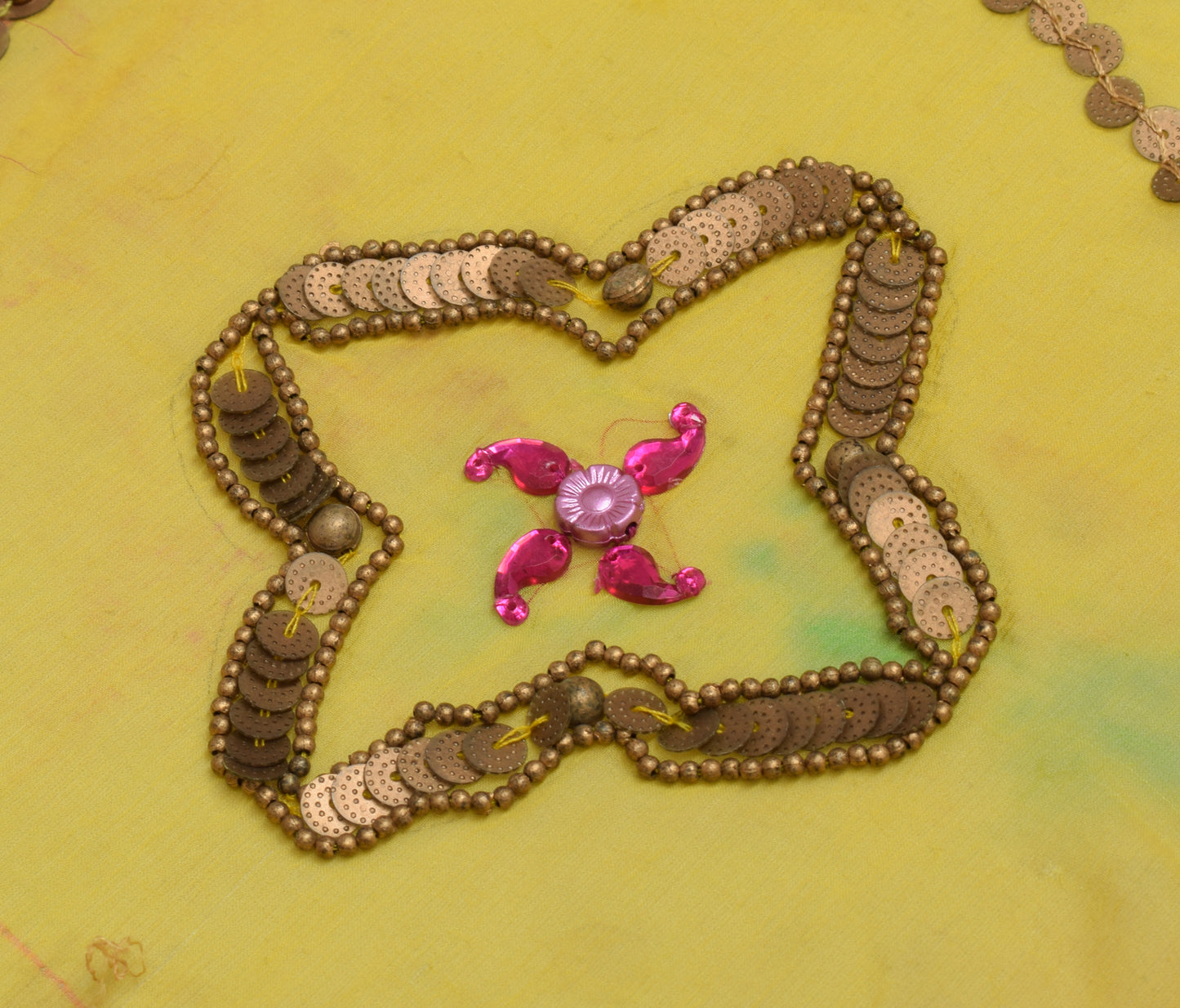 Sushila Vintage Indian Dupatta Blend Chiffon Silk Beaded Long Stole Veil Scarves