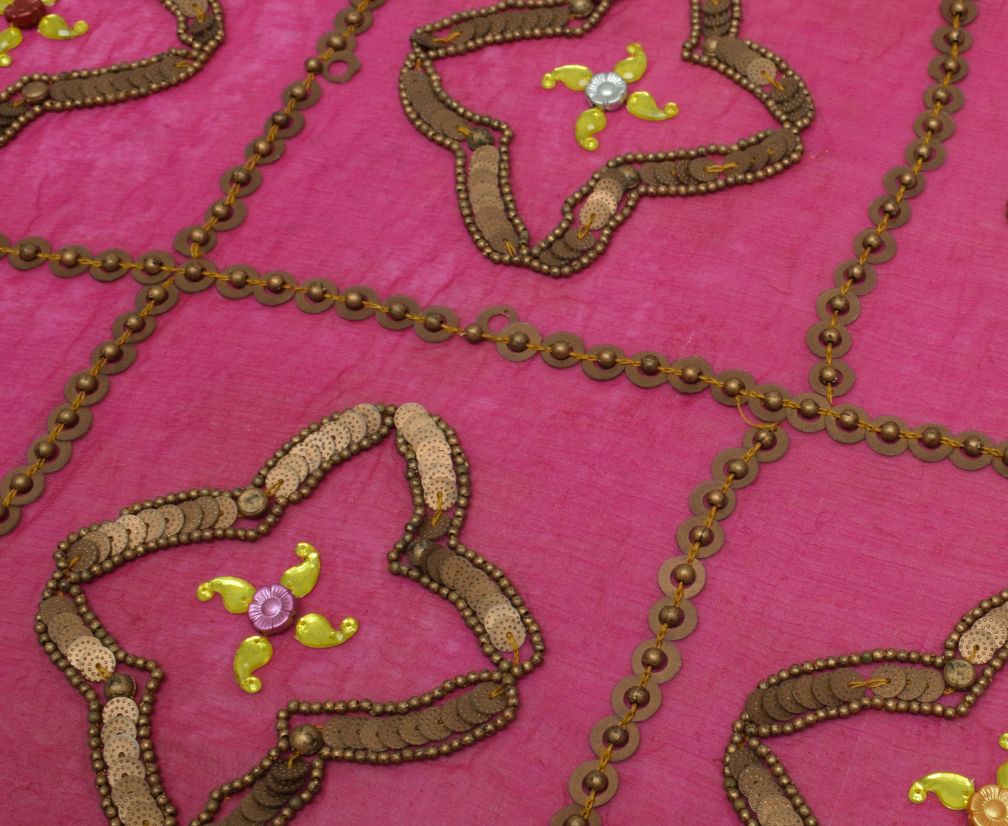 Sushila Vintage Indian Dupatta Blend Chiffon Silk Beaded Long Stole Veil Scarves