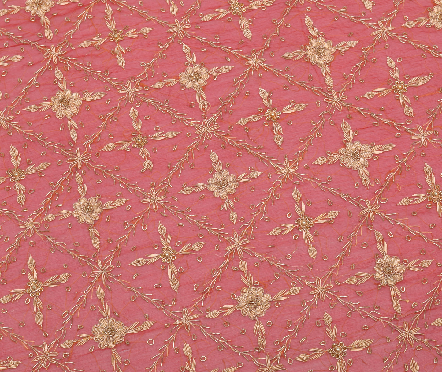 Sushila Vintage Red Indian Dupatta 100% Pure Chiffon Hand Beaded Long Stole Veil