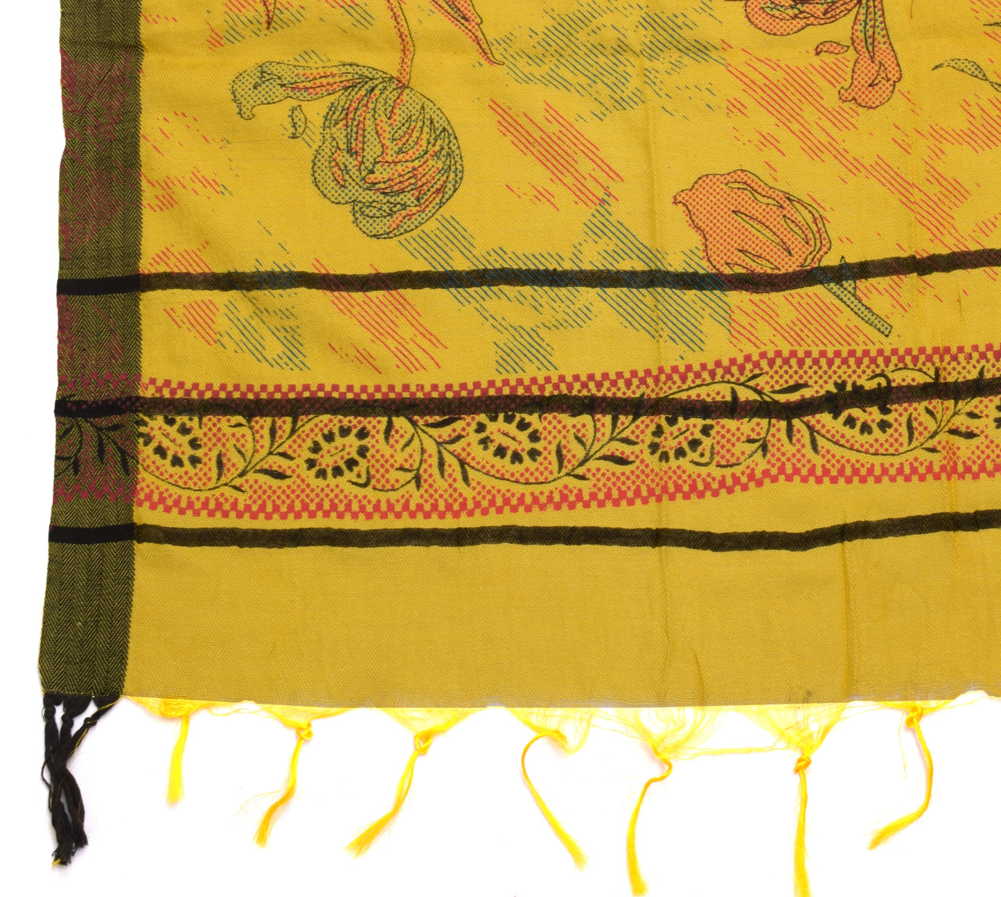 Sushila Vintage Red Dupatta Blend Woolen Printed & Woven Long Stole Hijab Veil