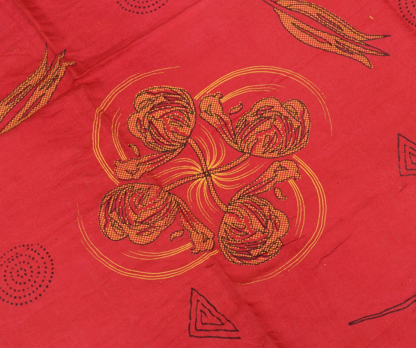 Sushila Vintage Red Dupatta Blend Woolen Printed & Woven Long Stole Hijab Veil