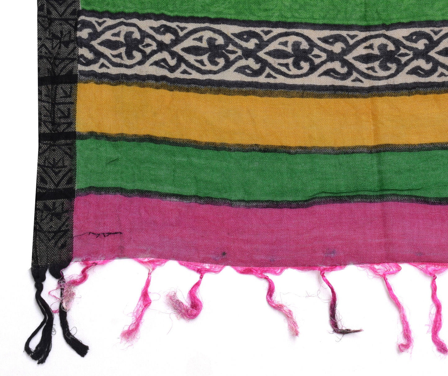 Sushila Vintage Indian Dupatta 100% Pure Woolen Self Woven Long Stole Hijab Veil