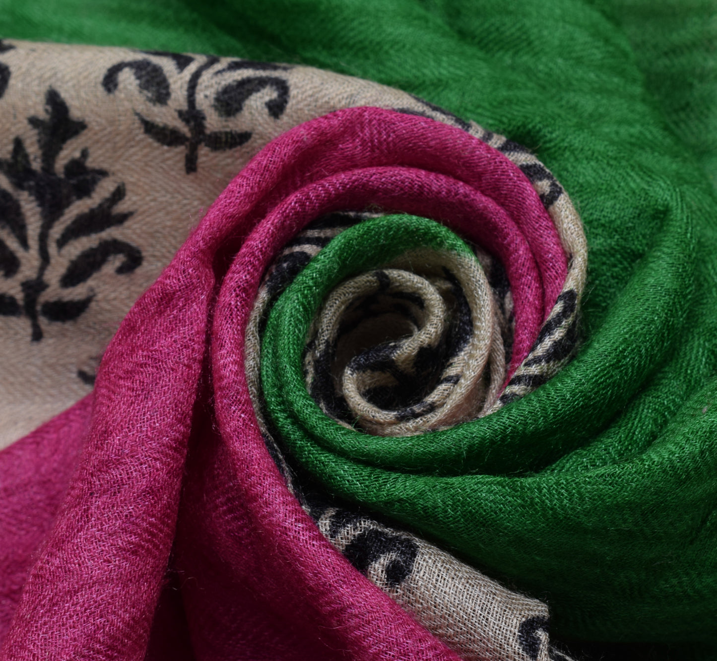 Sushila Vintage Indian Dupatta 100% Pure Woolen Self Woven Long Stole Hijab Veil