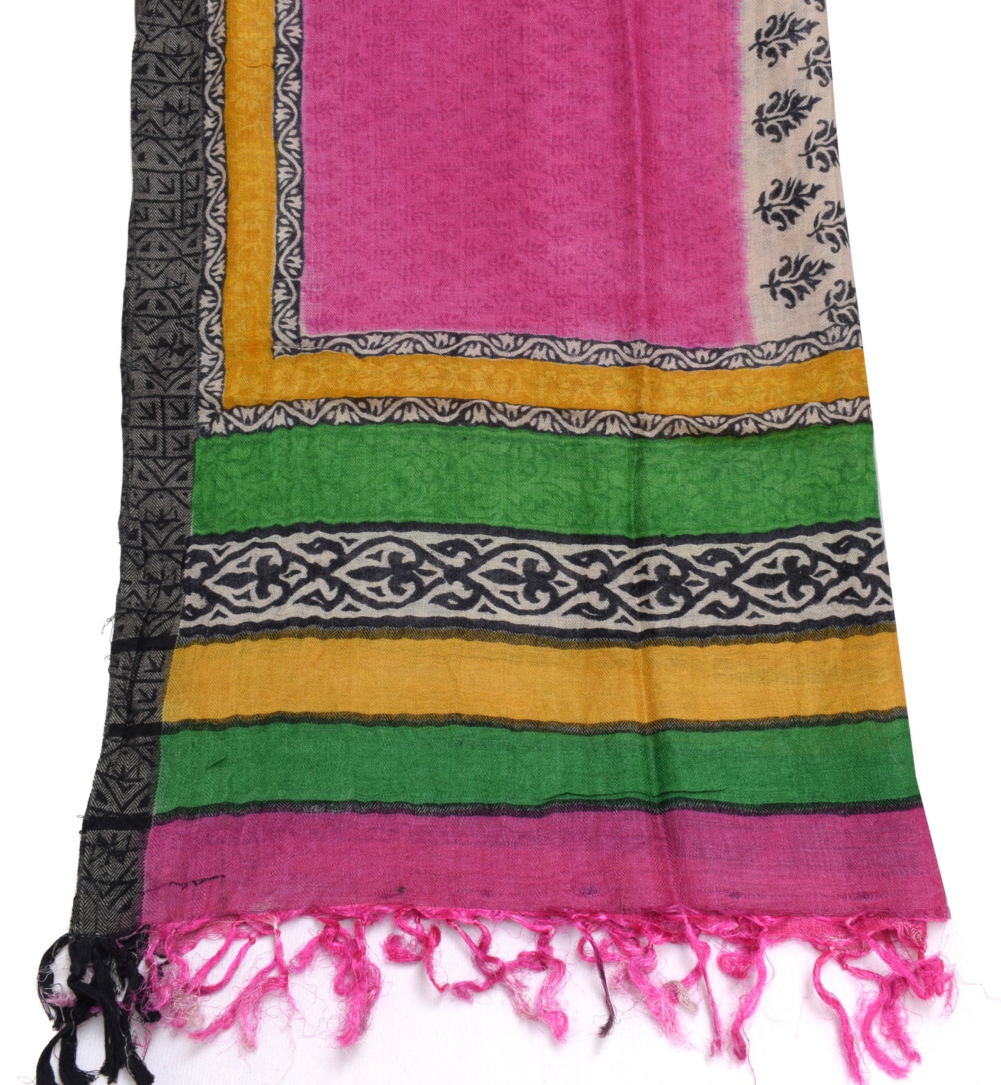 Sushila Vintage Indian Dupatta 100% Pure Woolen Self Woven Long Stole Hijab Veil