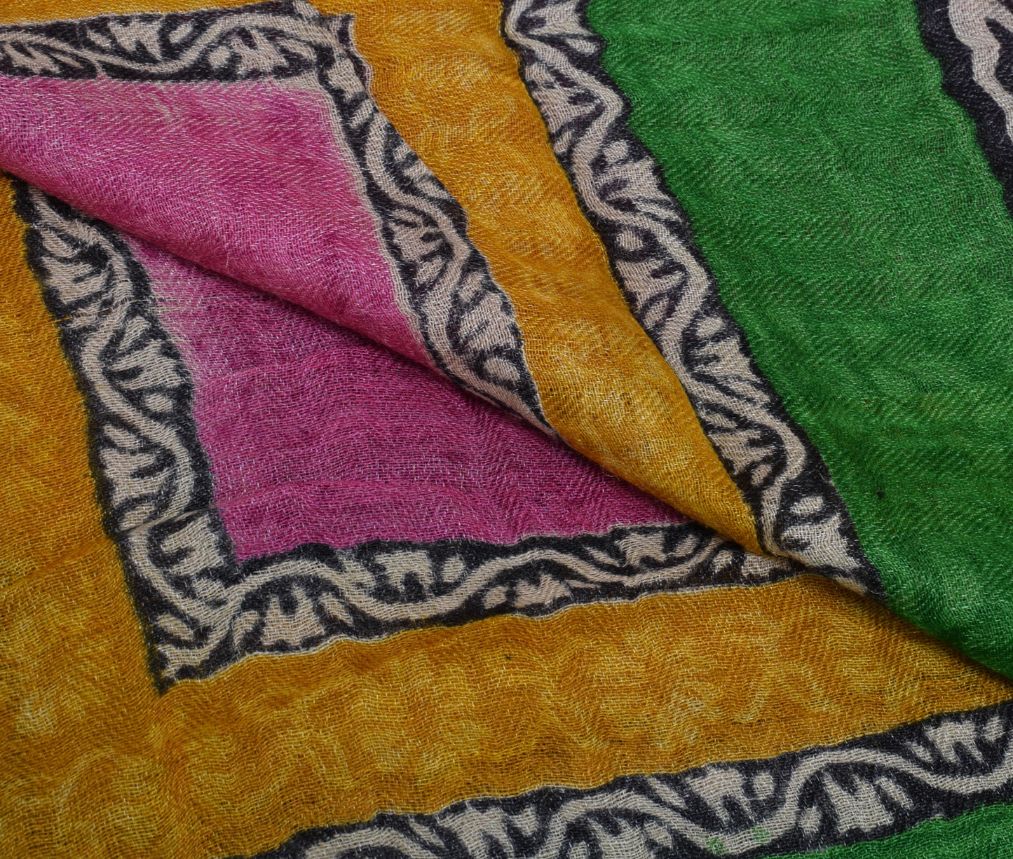 Sushila Vintage Indian Dupatta 100% Pure Woolen Self Woven Long Stole Hijab Veil