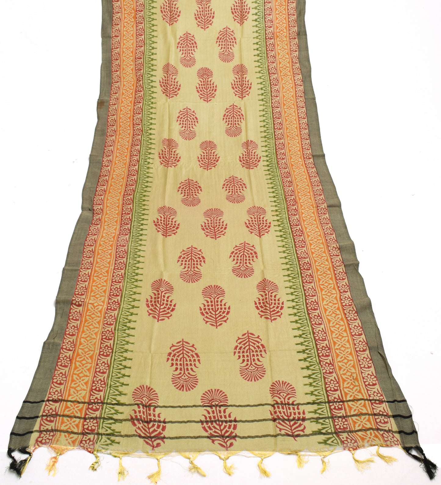 Sushila Vintage Light Green Dupatta Pure Woolen Printed & Woven Long Stole Hijab