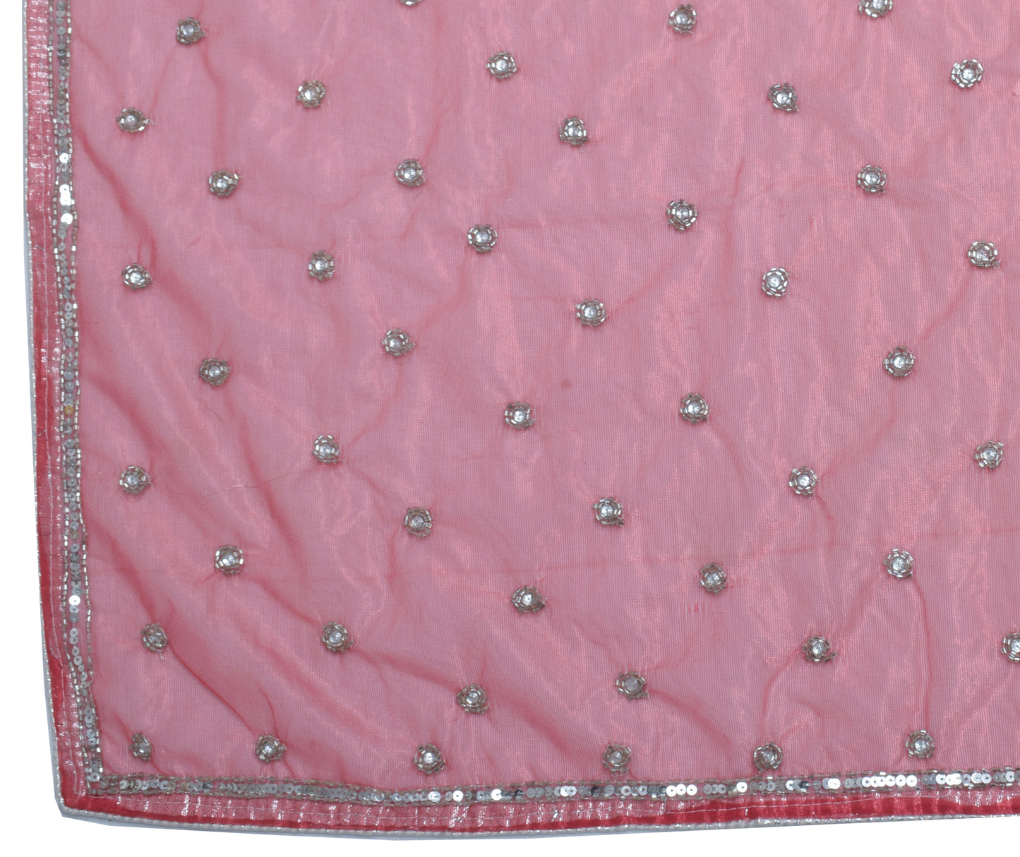 Sushila Vintage Indian Dupatta Net Mesh Beaded Long Stole Veil Scarves Wrap