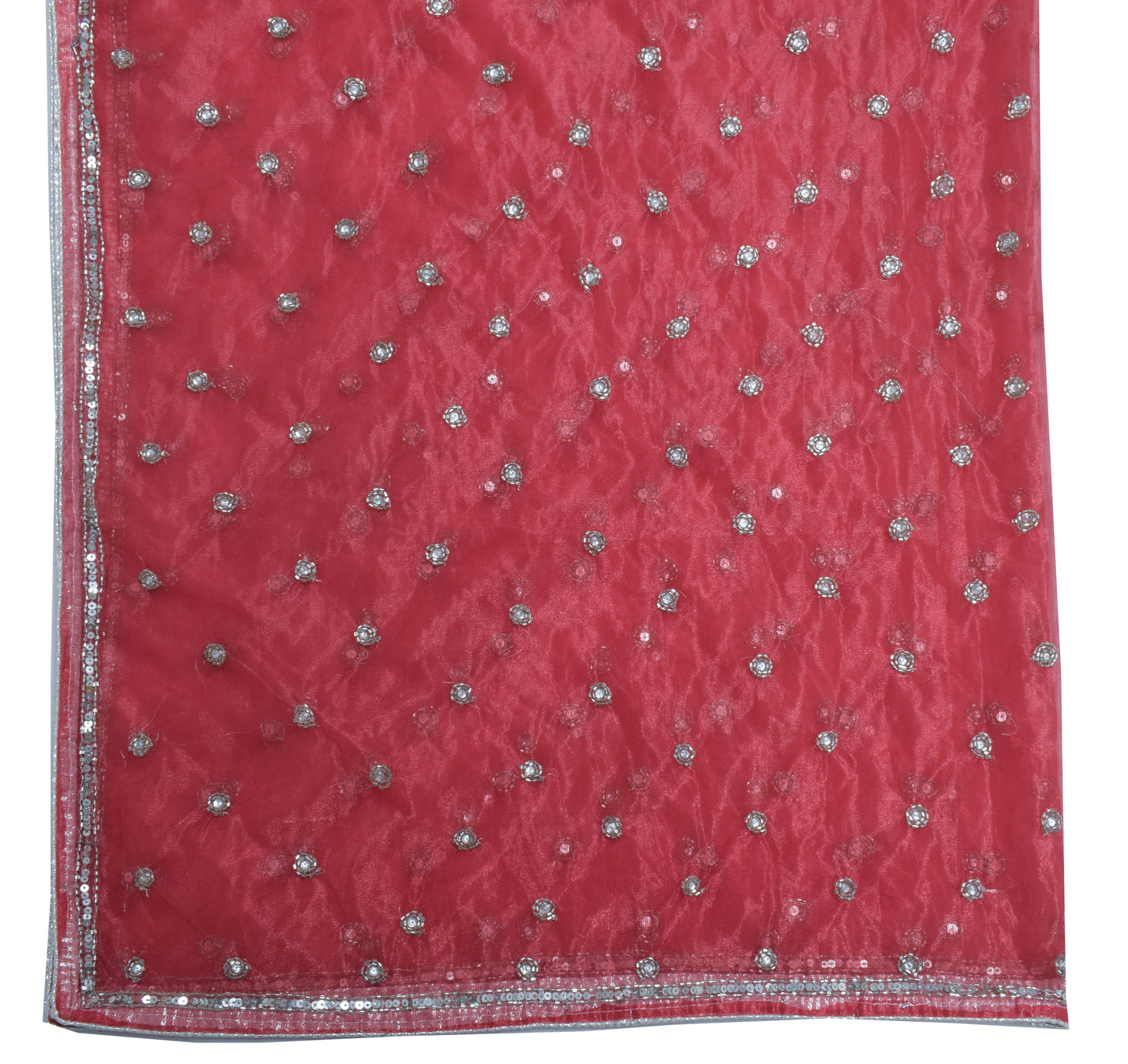 Sushila Vintage Indian Dupatta Net Mesh Beaded Long Stole Veil Scarves Wrap