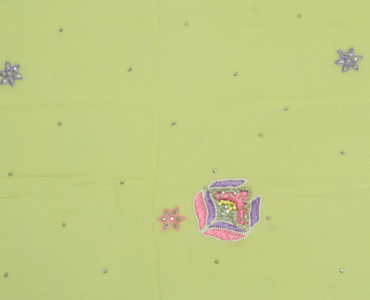 Sushila Vintage Pista Green Dupatta Pure Georgette Silk Embroidered Long Stole