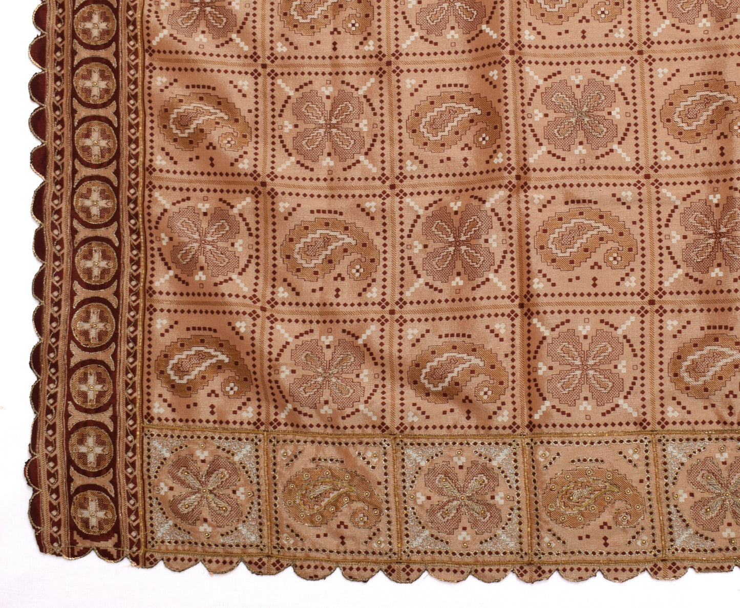 Sushila Vintage Indian Dupatta Blend Silk Printed Long Stole Veil Scarves