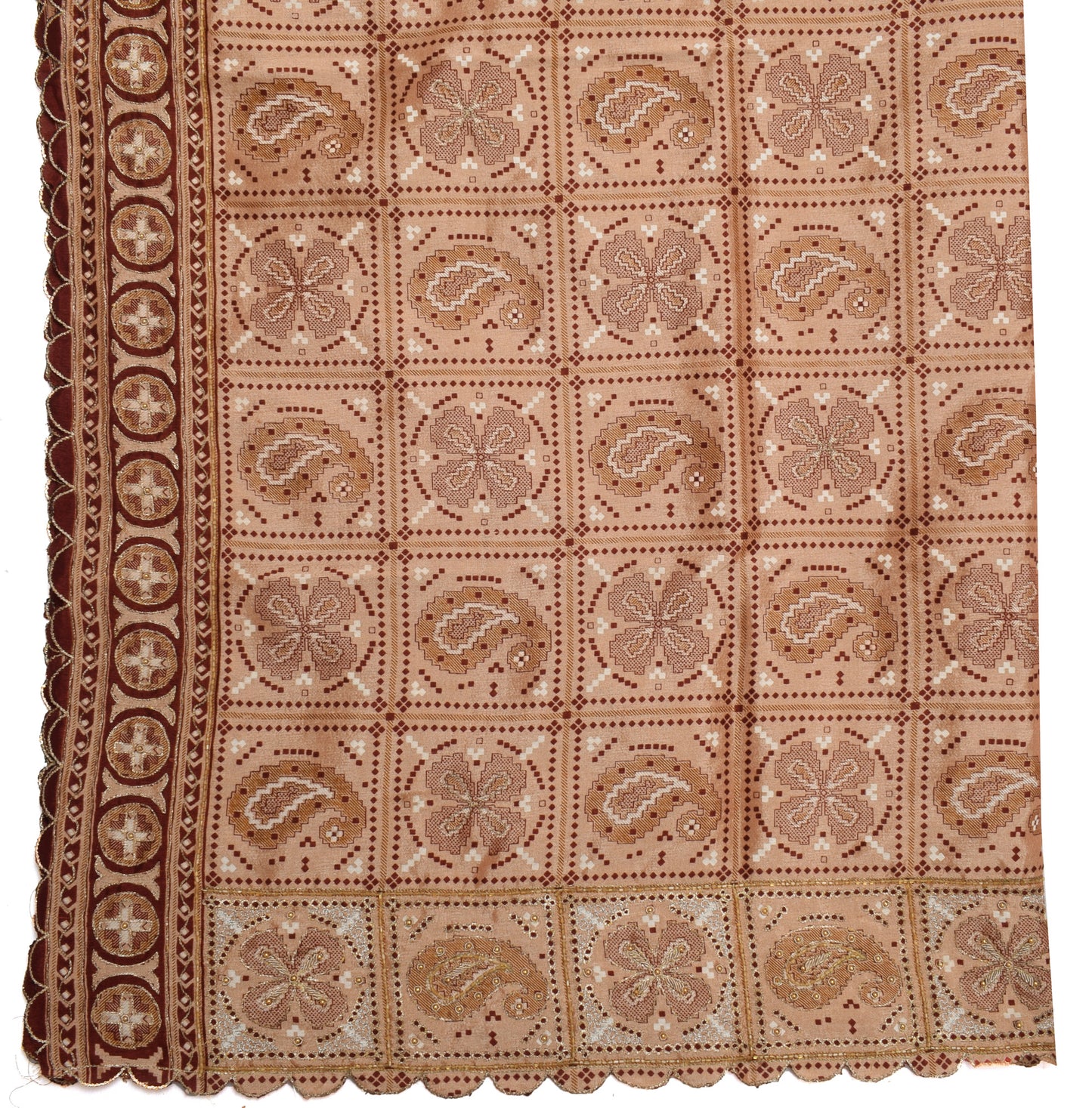 Sushila Vintage Indian Dupatta Blend Silk Printed Long Stole Veil Scarves