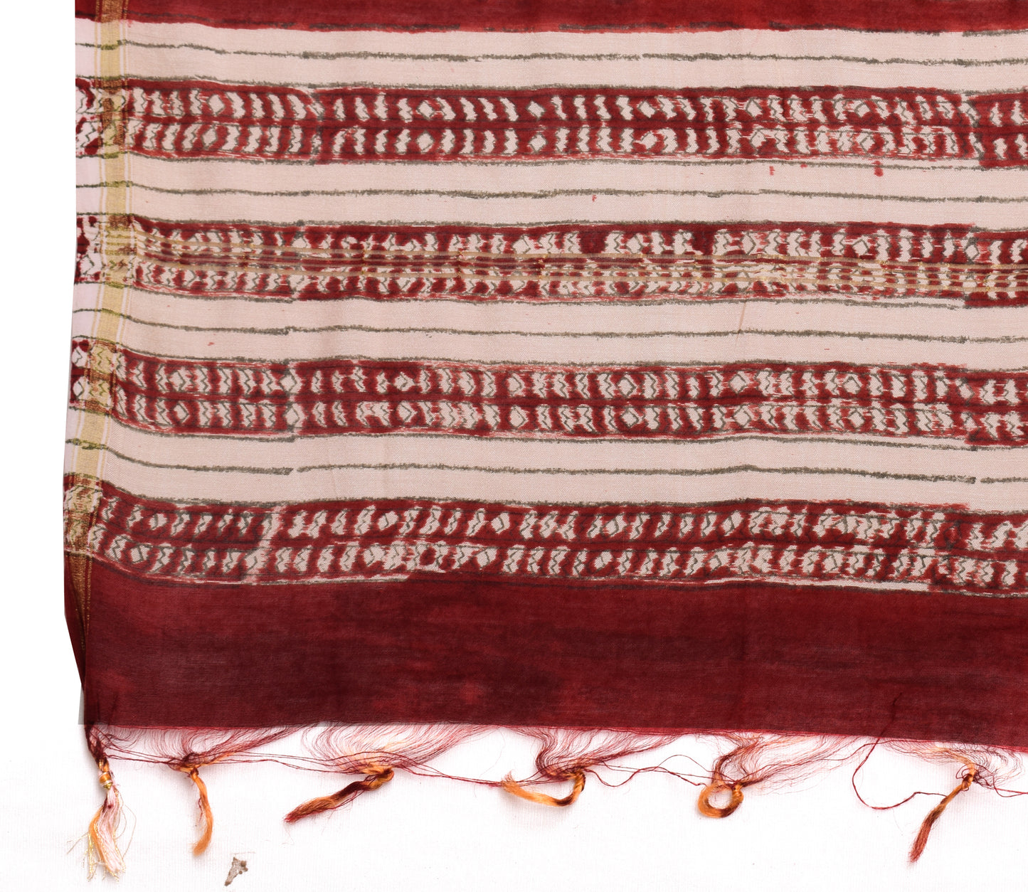 Sushila Vintage Red Dupatta 100% Pure Cotton Ajrakh Printed Long Stole Veil Weap