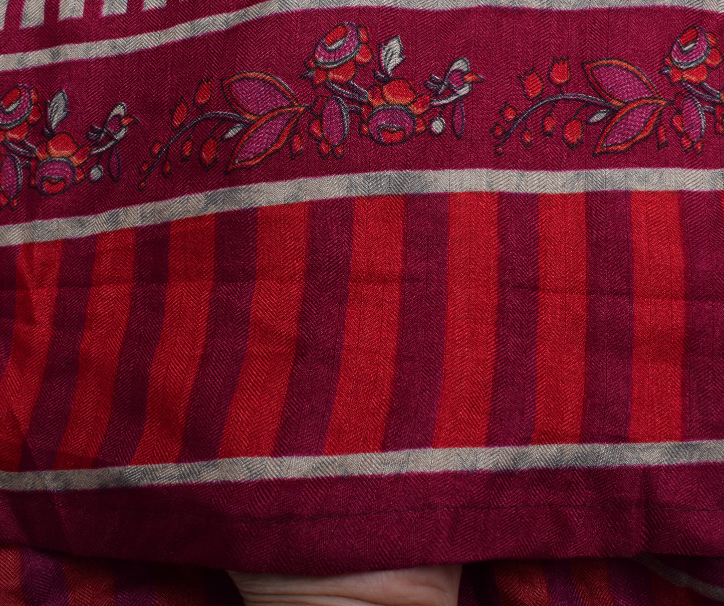 Sushila Vintage Maroon Indian Dupatta Blend Silk Printed Long Stole Veil Scarves