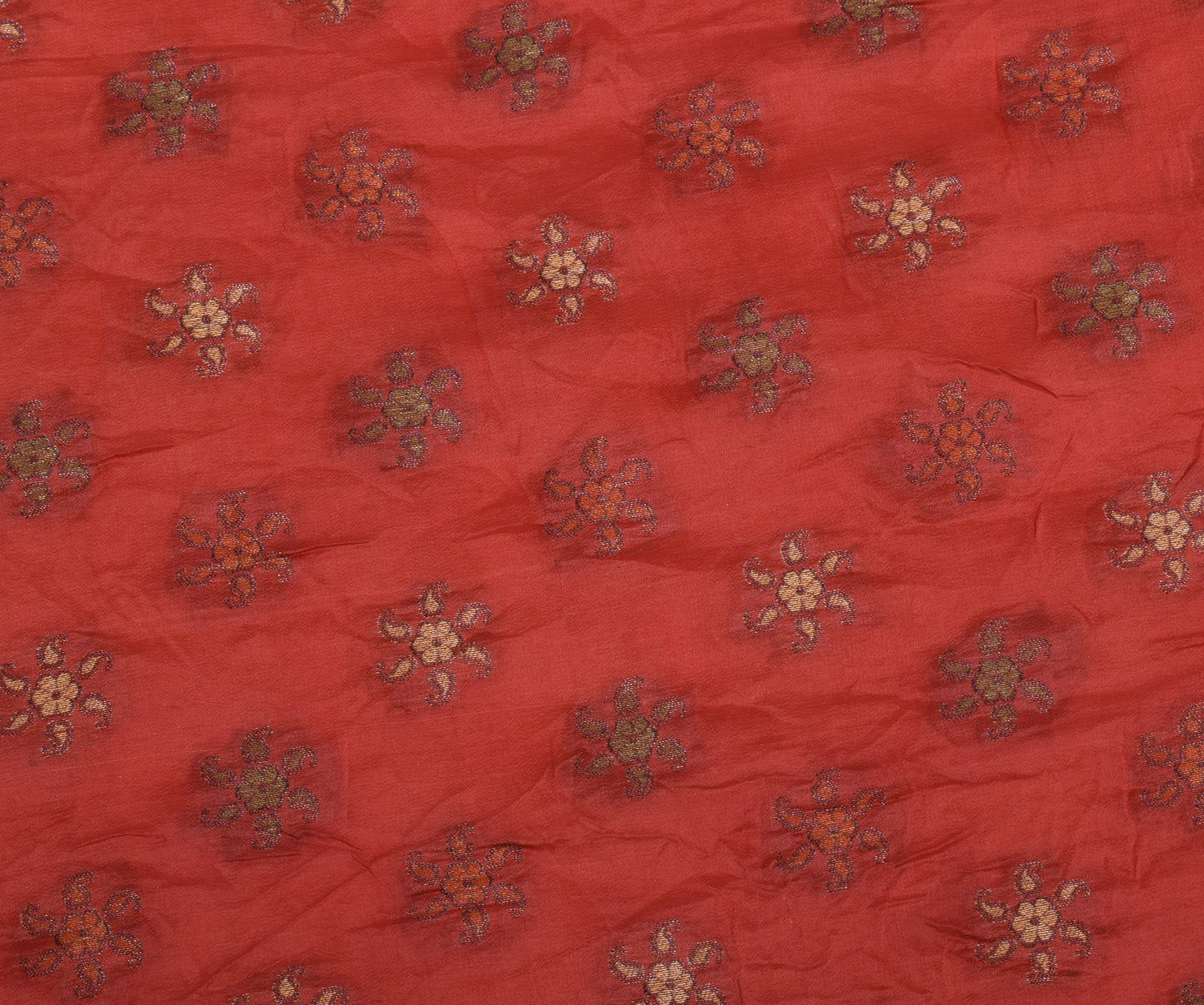 Sushila Vintage Red Dupatta 100% Pure Silk Hand Beaded Long Stole Veil Hijab