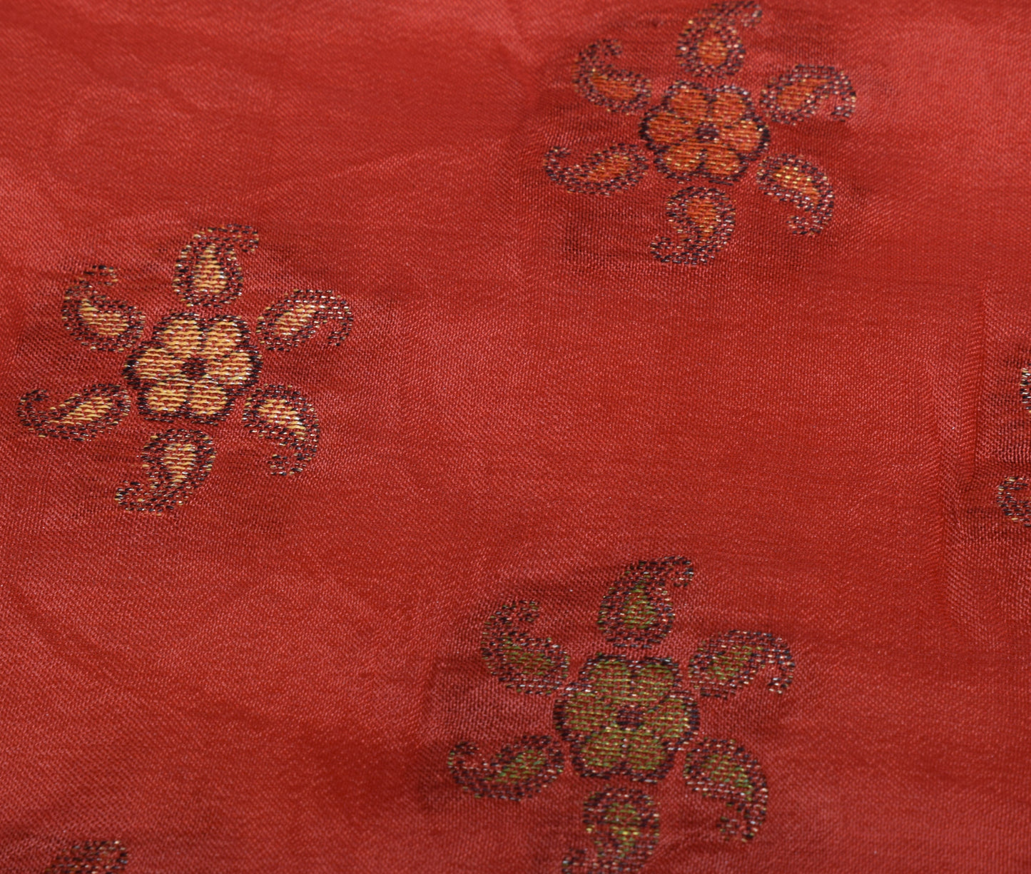 Sushila Vintage Red Dupatta 100% Pure Silk Hand Beaded Long Stole Veil Hijab