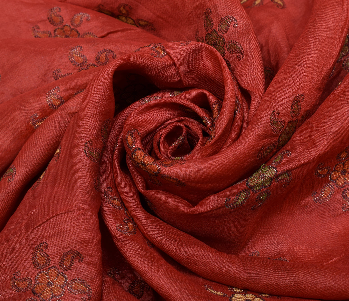 Sushila Vintage Red Dupatta 100% Pure Silk Hand Beaded Long Stole Veil Hijab