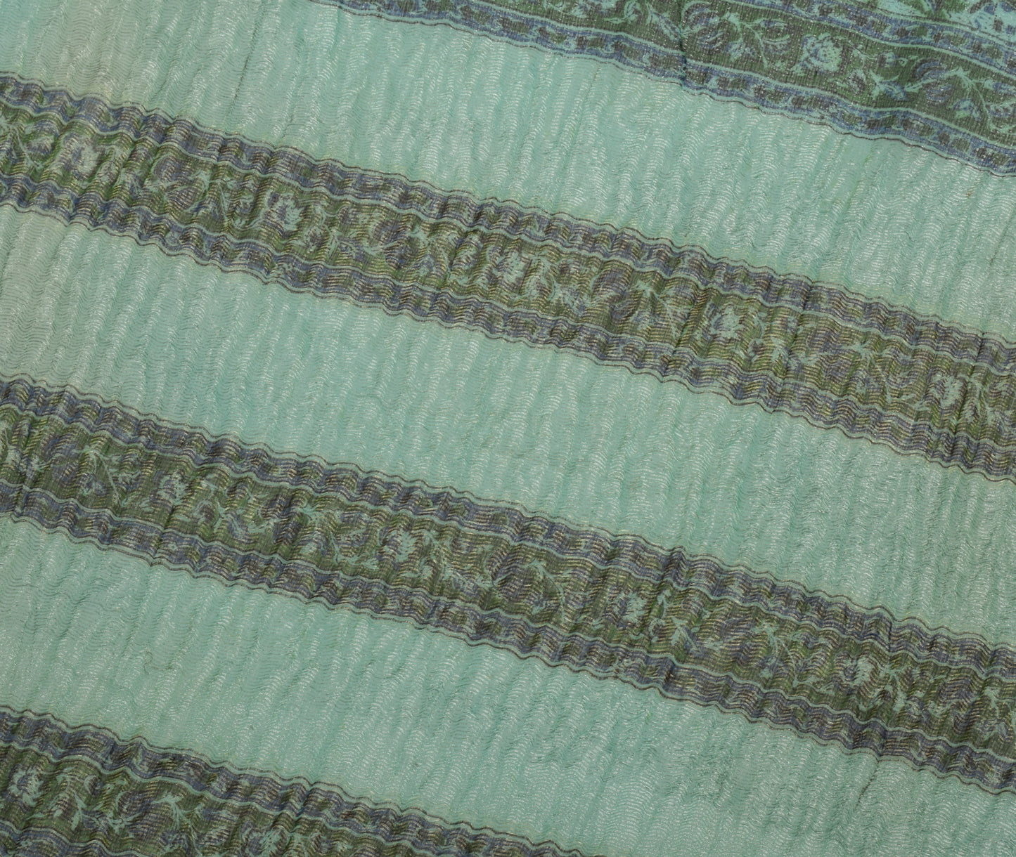 Sushila Vintage Green Dupatta 100% Pure Georgette Silk  Printed Long Stole Veil