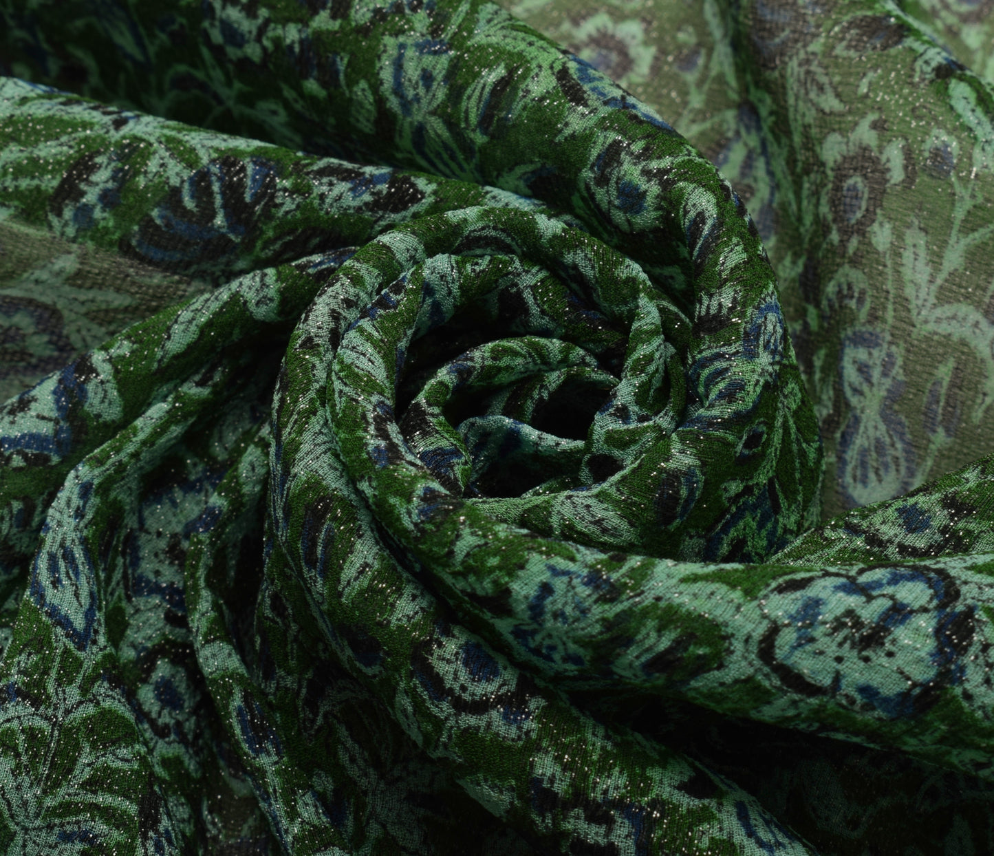 Sushila Vintage Green Dupatta 100% Pure Georgette Silk  Printed Long Stole Veil