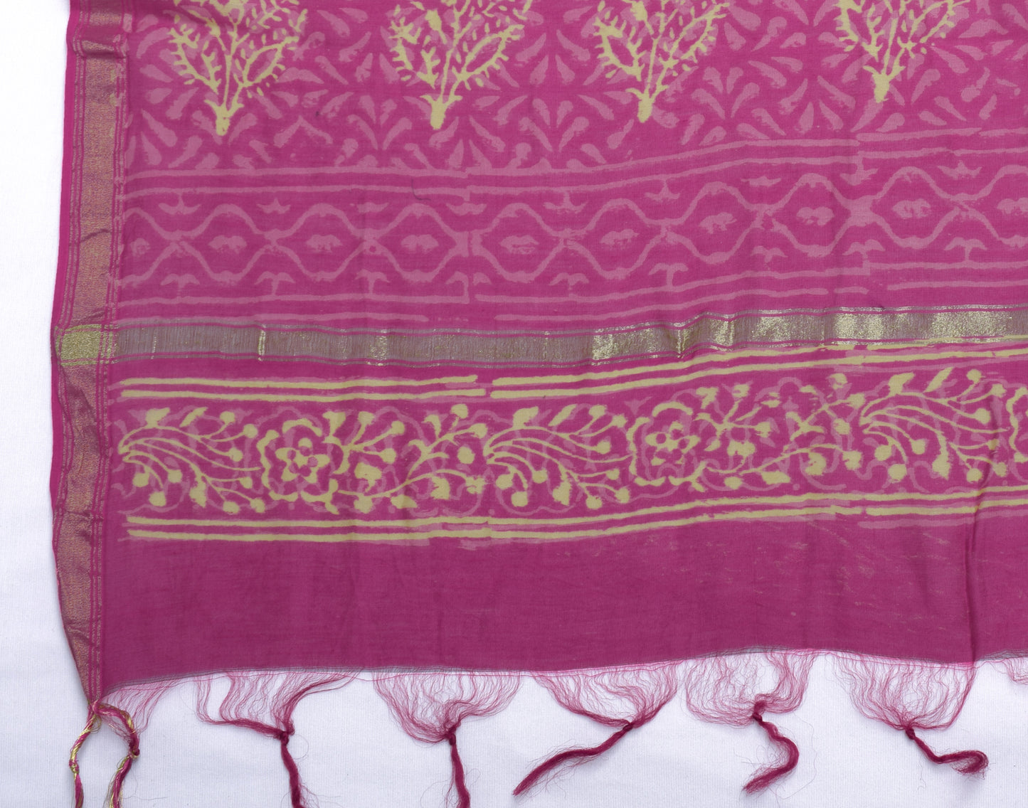 Sushila Vintage Pink Dupatta 100% Pure Cotton Hand Block Printed Long Stole Wrap