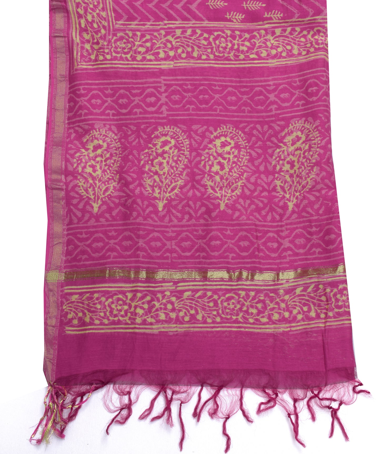 Sushila Vintage Pink Dupatta 100% Pure Cotton Hand Block Printed Long Stole Wrap